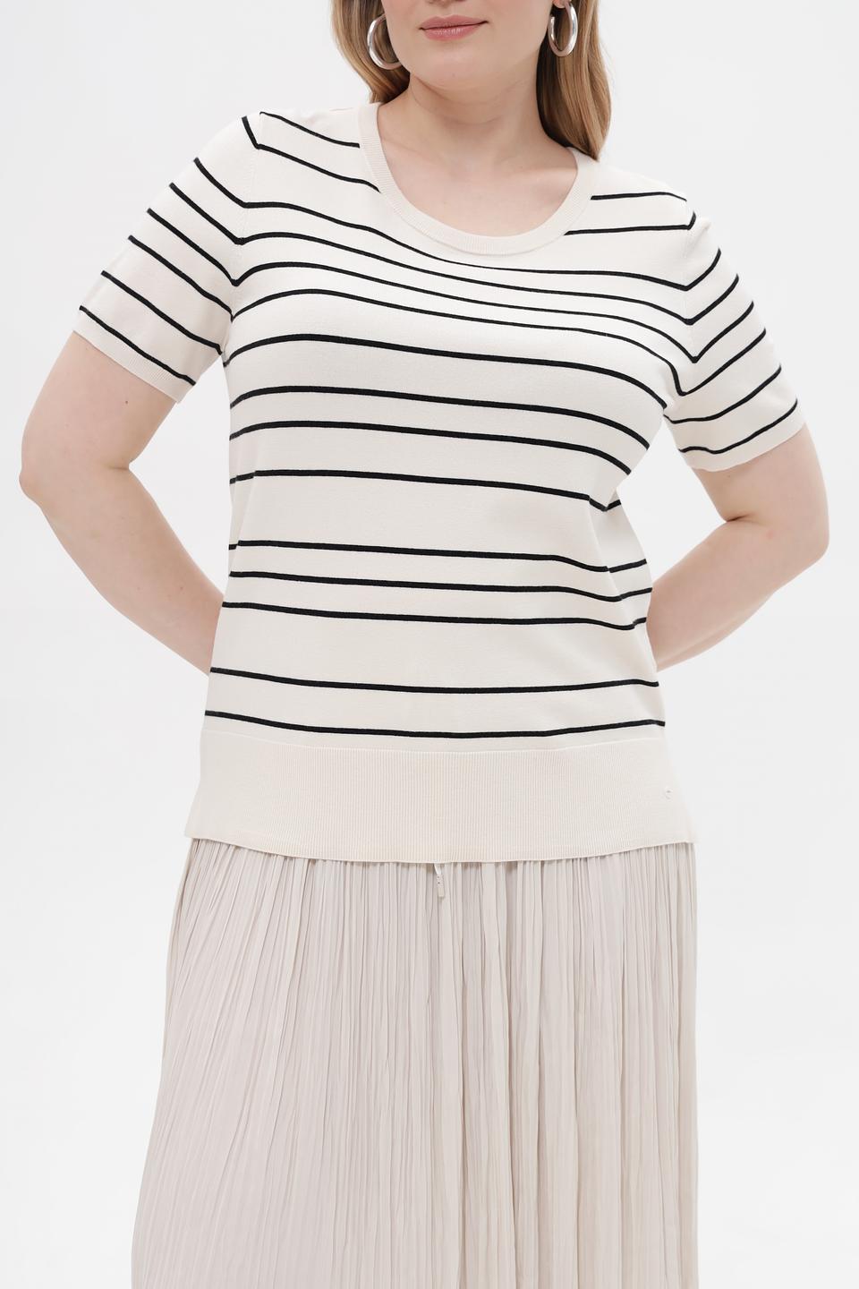 Пуловер Olsen в полоску бежевый