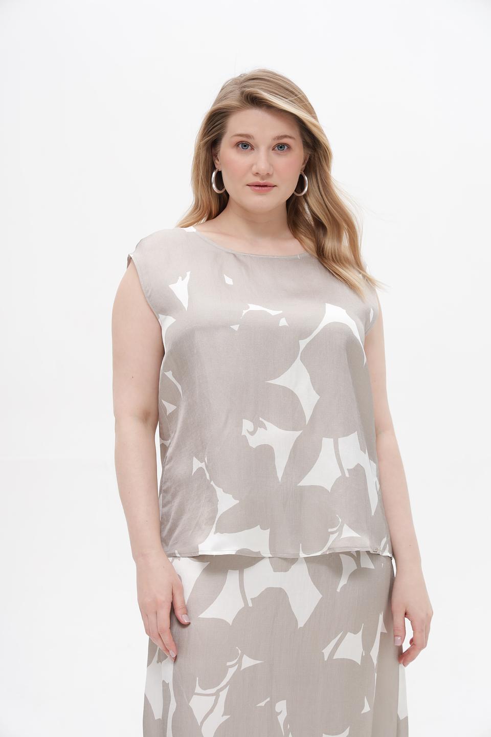 Топ Cinque с принтом бежевый