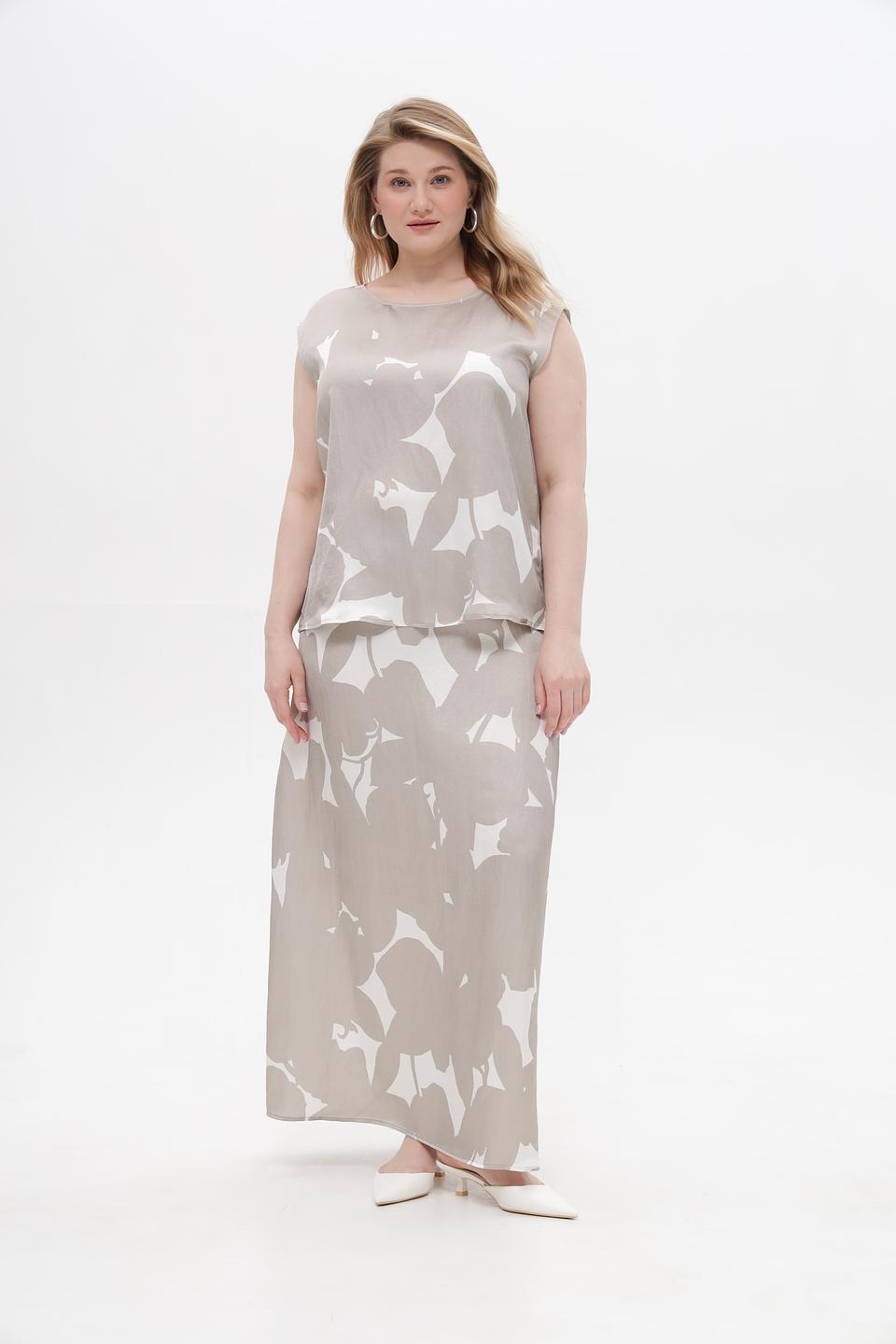 Топ Cinque с принтом бежевый