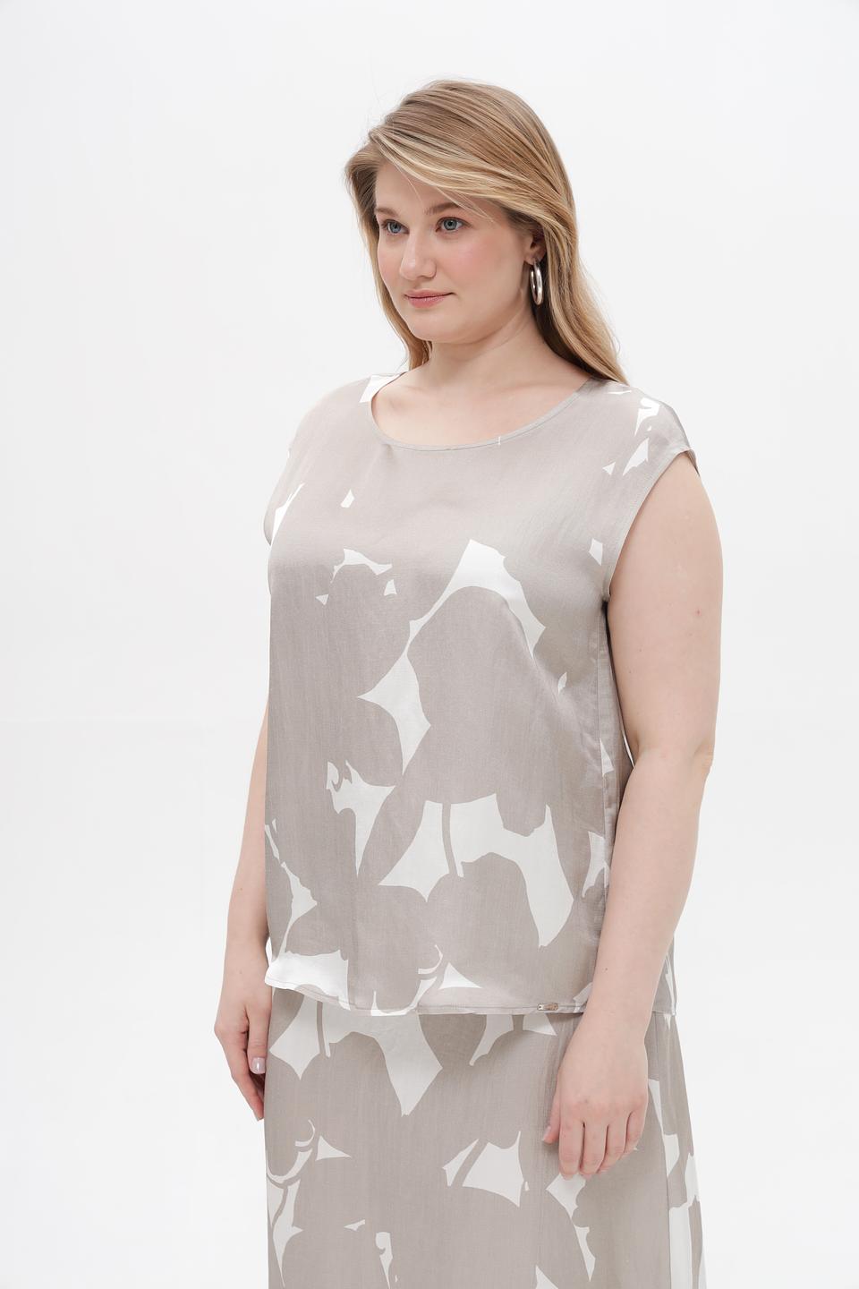 Топ Cinque с принтом бежевый