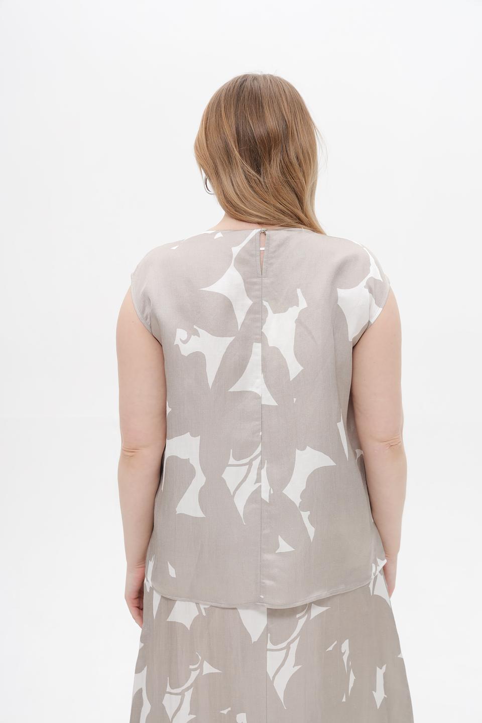 Топ Cinque с принтом бежевый