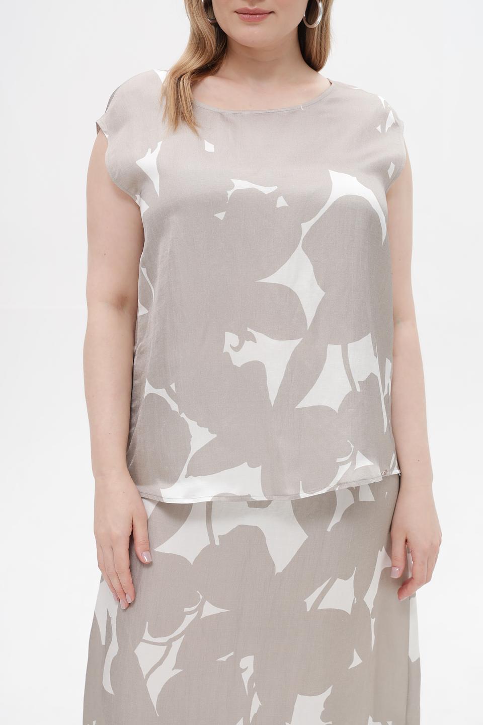 Топ Cinque с принтом бежевый