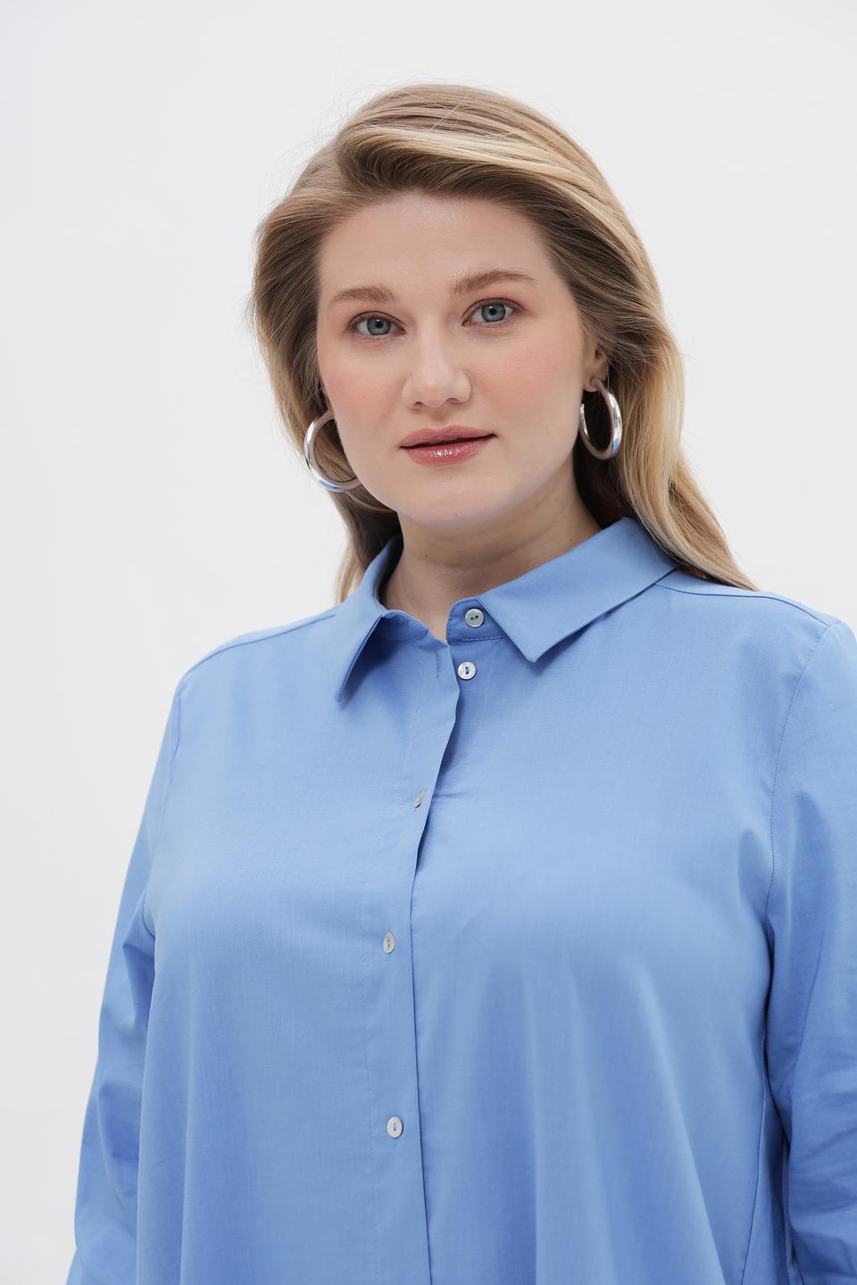 Платье-рубашка Frapp голубое