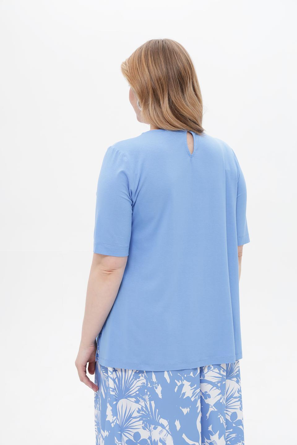 Блуза Frapp голубая с коротким рукавом