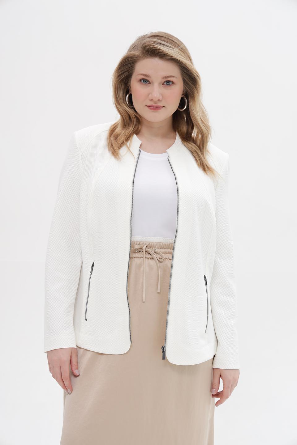 Жакет Lebek с молнией молочный
