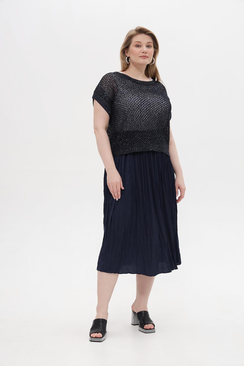 Юбка Rabe collection плиссированная тёмно-синяя