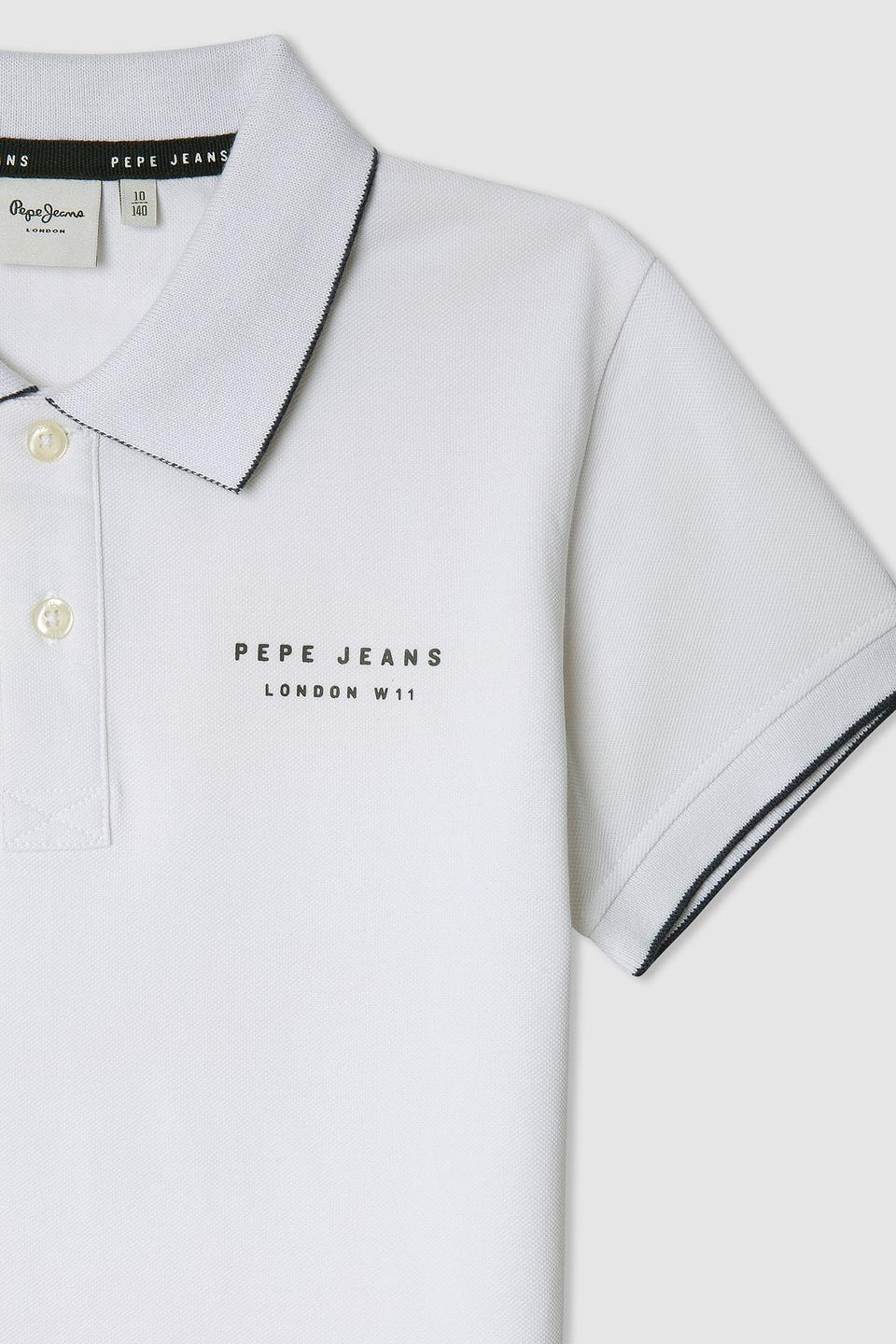 Поло Pepe Jeans London белый с флагом