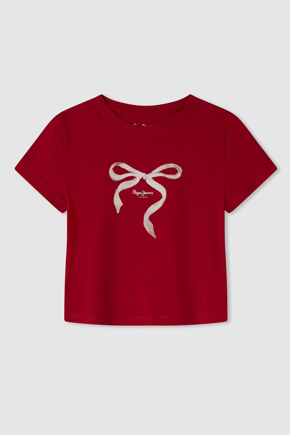 Футболка Pepe Jeans London с бантом красный