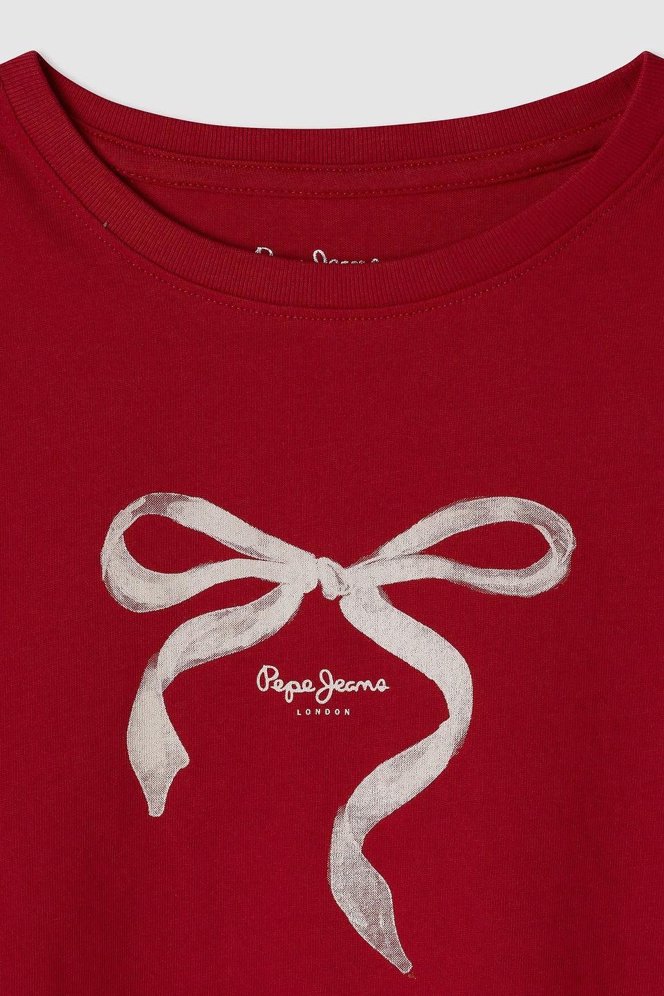 Футболка Pepe Jeans London с бантом красный