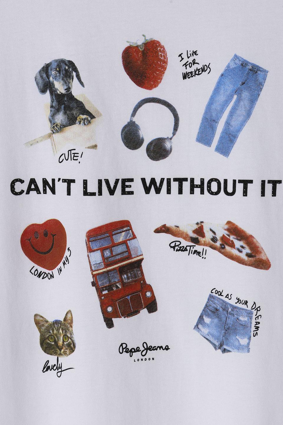 Футболка Pepe Jeans London дев. с принтом белый