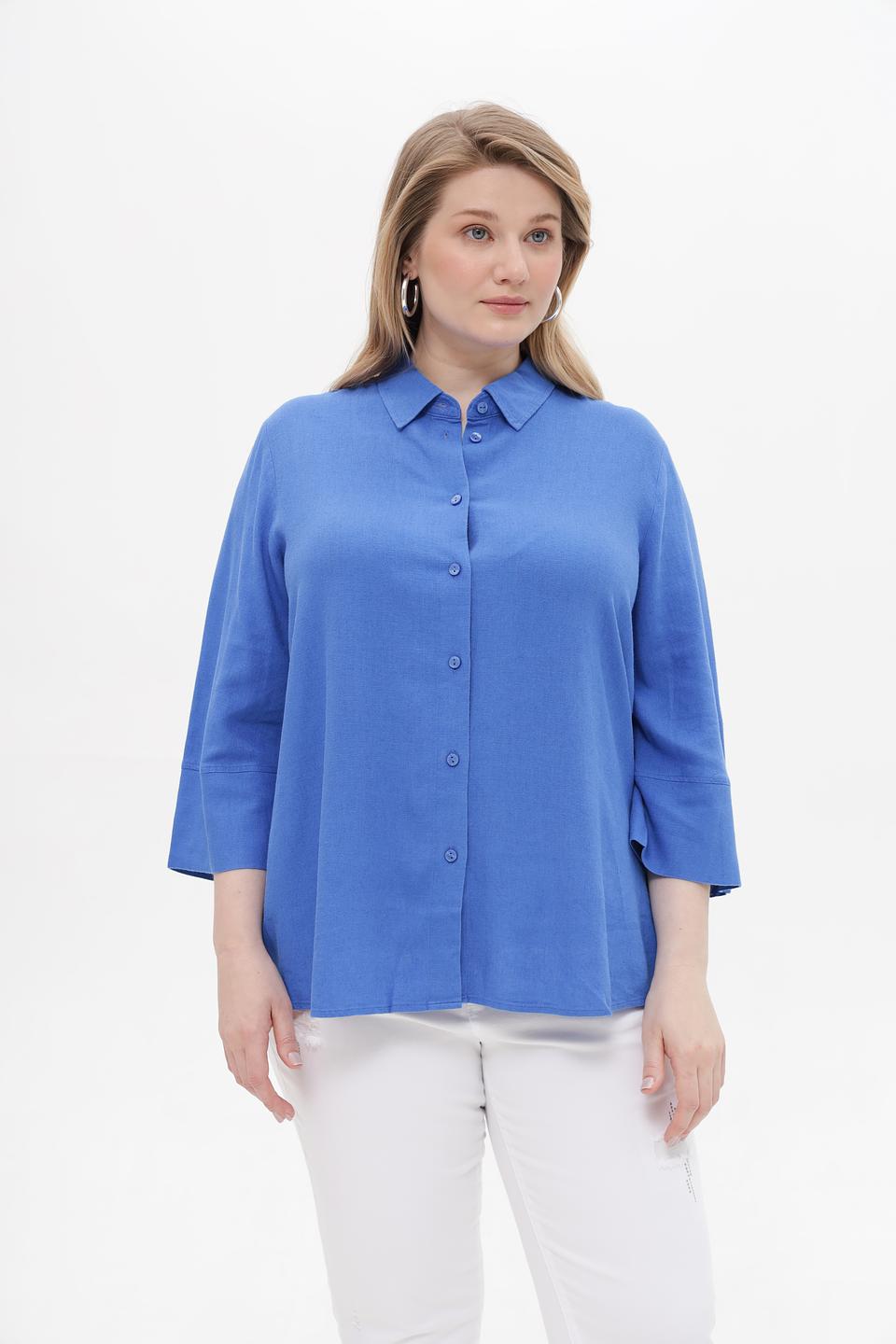 Блузка Samoon голубая с 3/4 рукавом