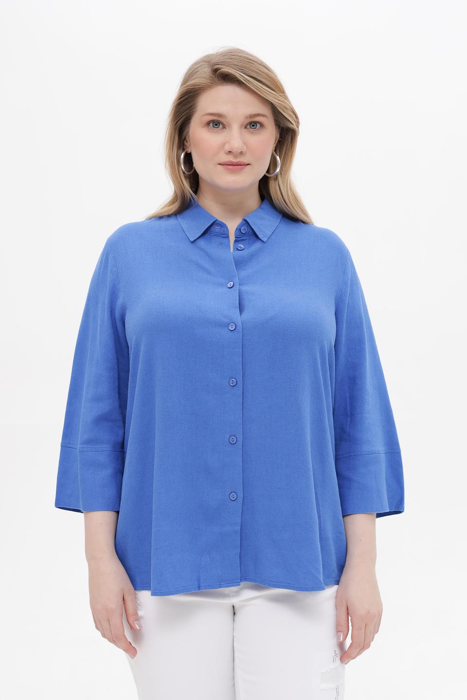 Блузка Samoon голубая с 3/4 рукавом