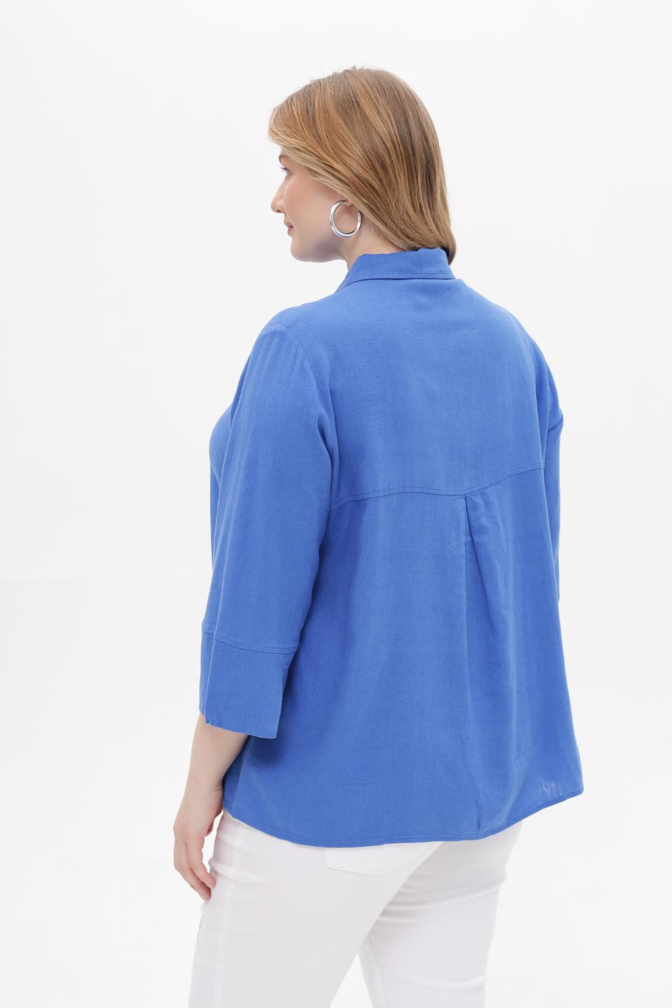 Блузка Samoon голубая с 3/4 рукавом