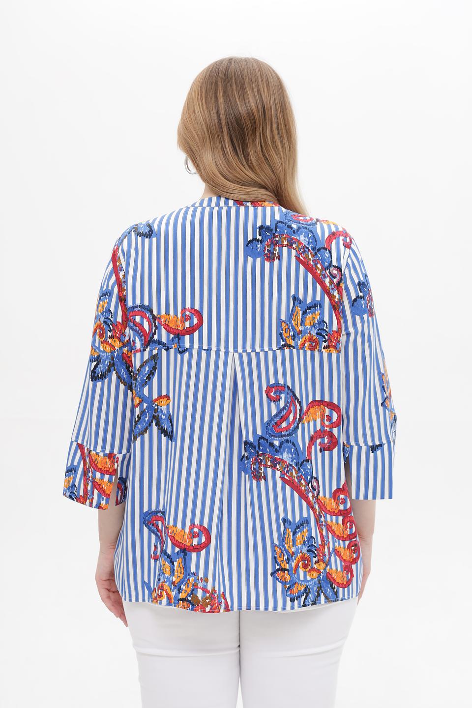 Блуза Samoon в полоску с принтом