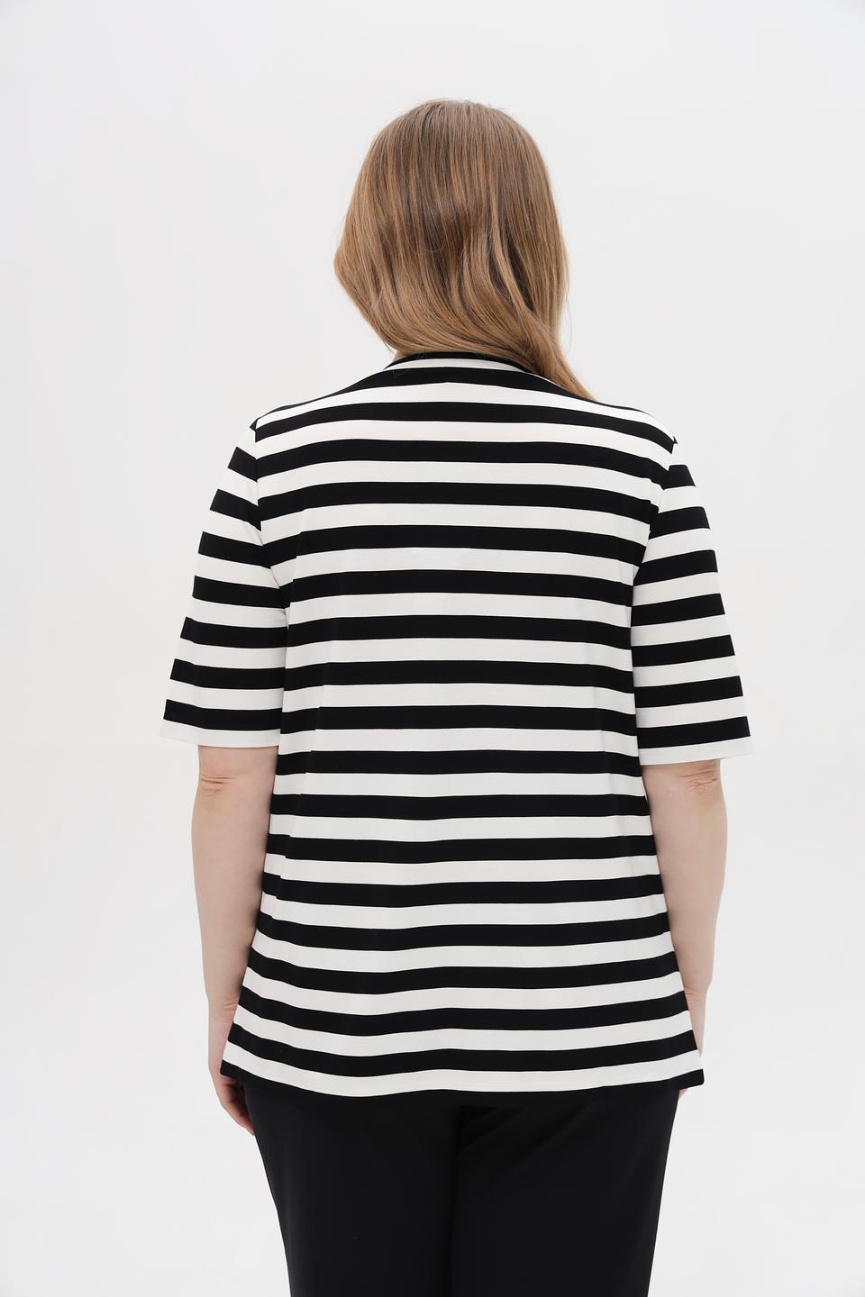 Футболка Via Appia в полоску черная