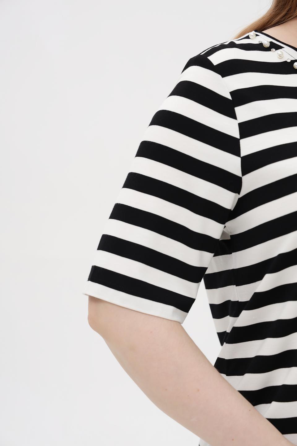 Футболка Via Appia в полоску черная