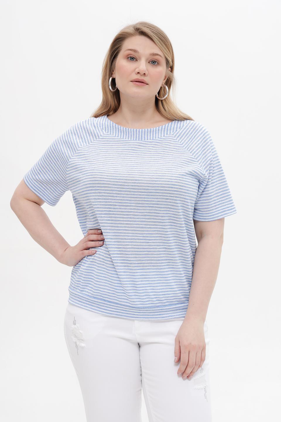 Футболка Rabe collection в полоску голубую