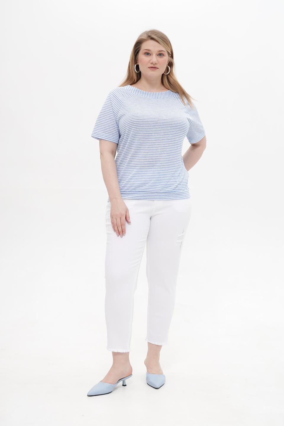 Футболка Rabe collection в полоску голубую