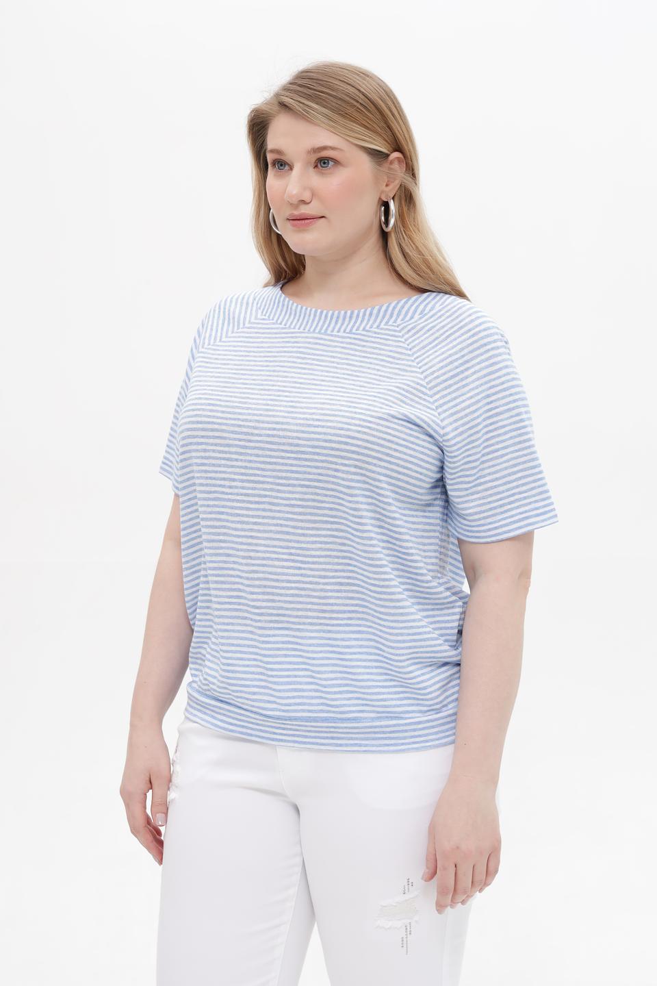 Футболка Rabe collection в полоску голубую