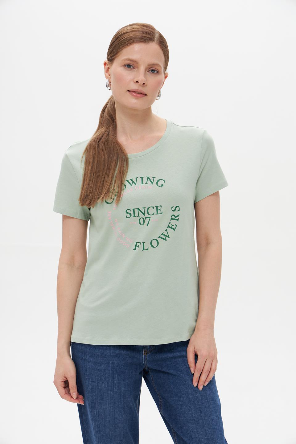 Футболка Tom Tailor мятная с принтом