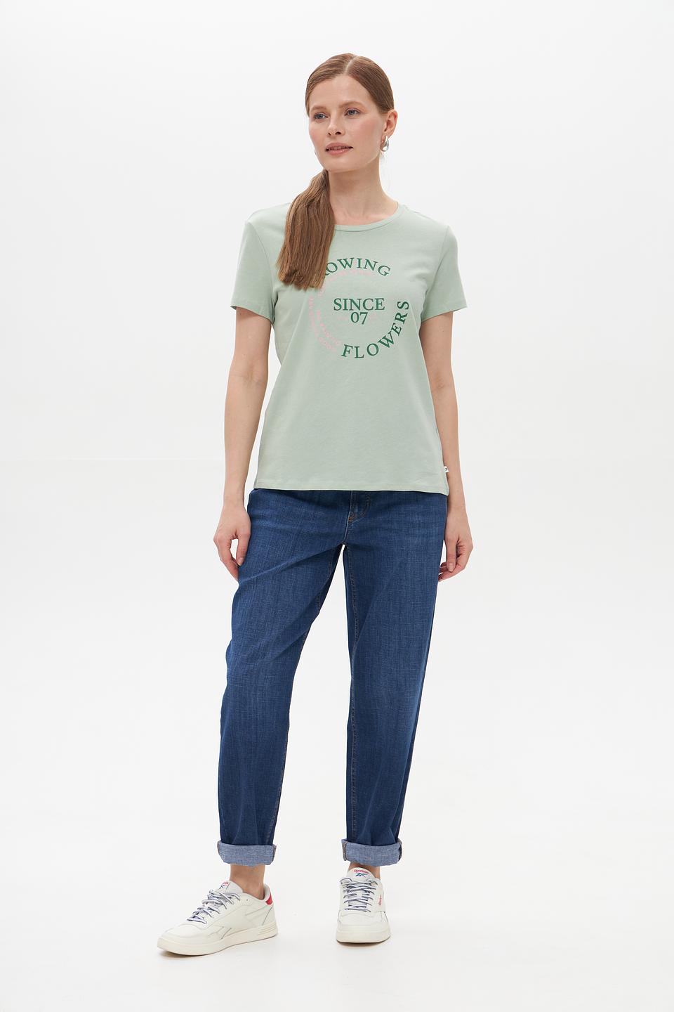 Футболка Tom Tailor мятная с принтом