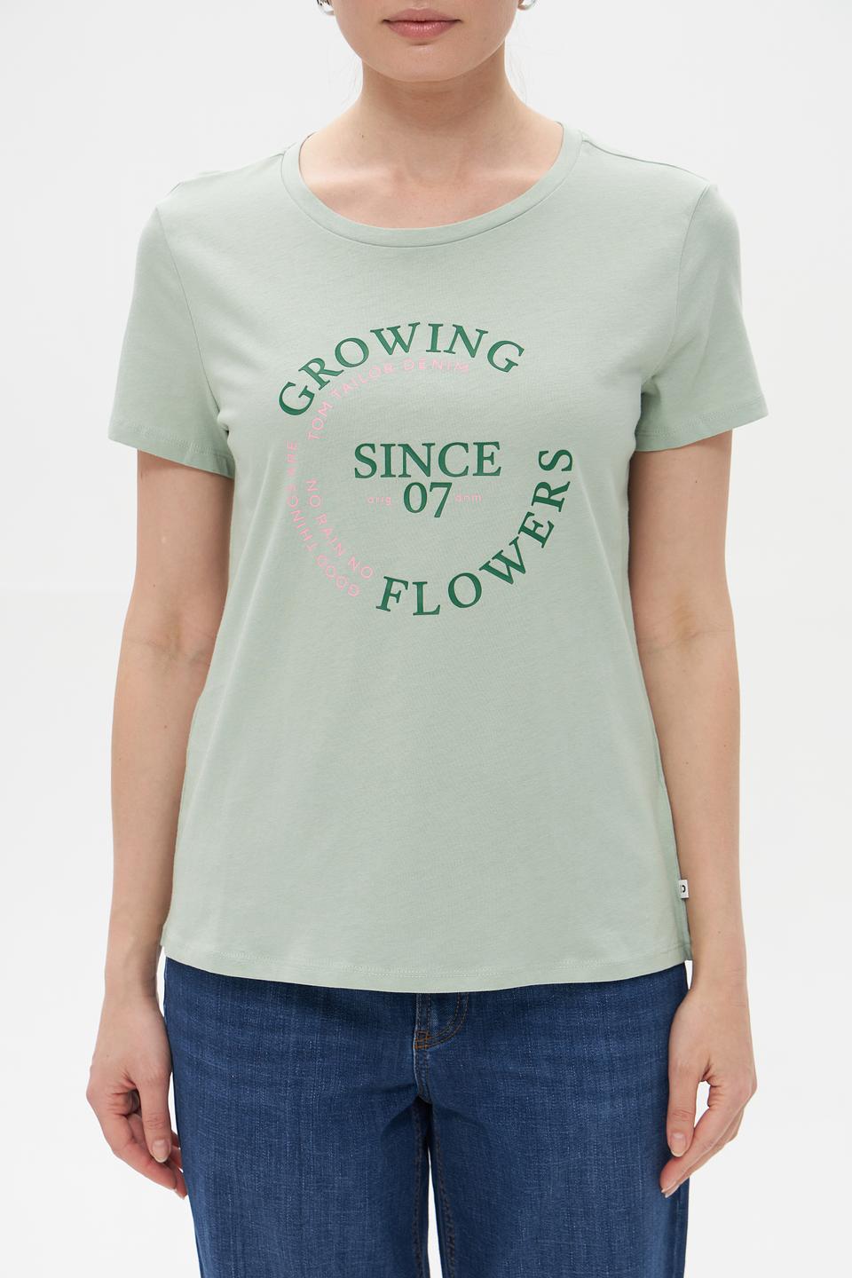 Футболка Tom Tailor мятная с принтом