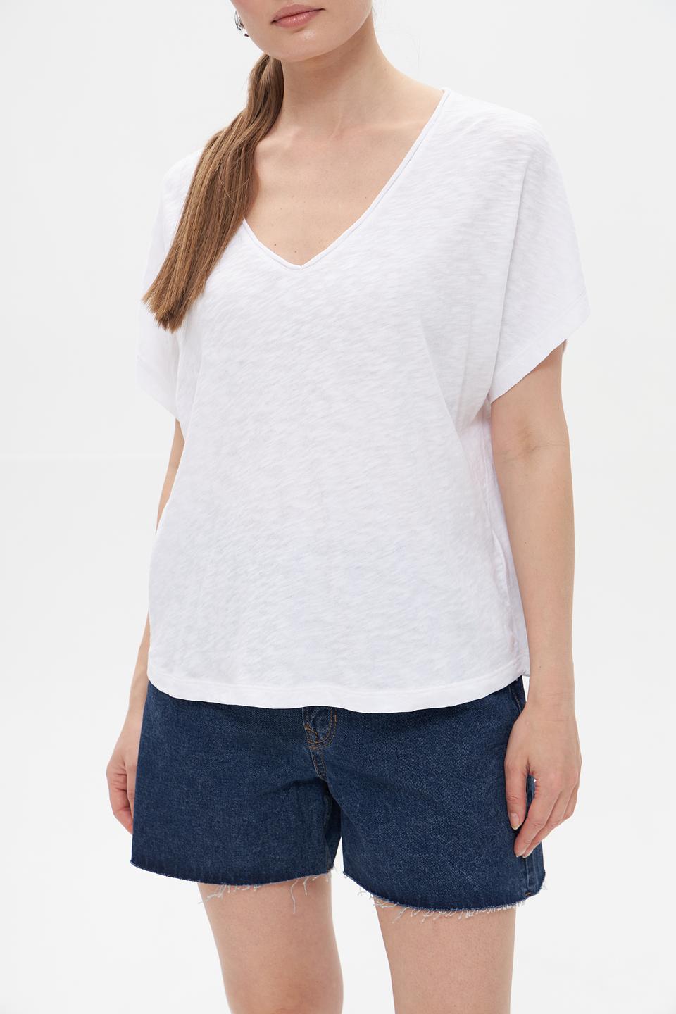 Футболка Marc O Polo женская белая V-образный вырез