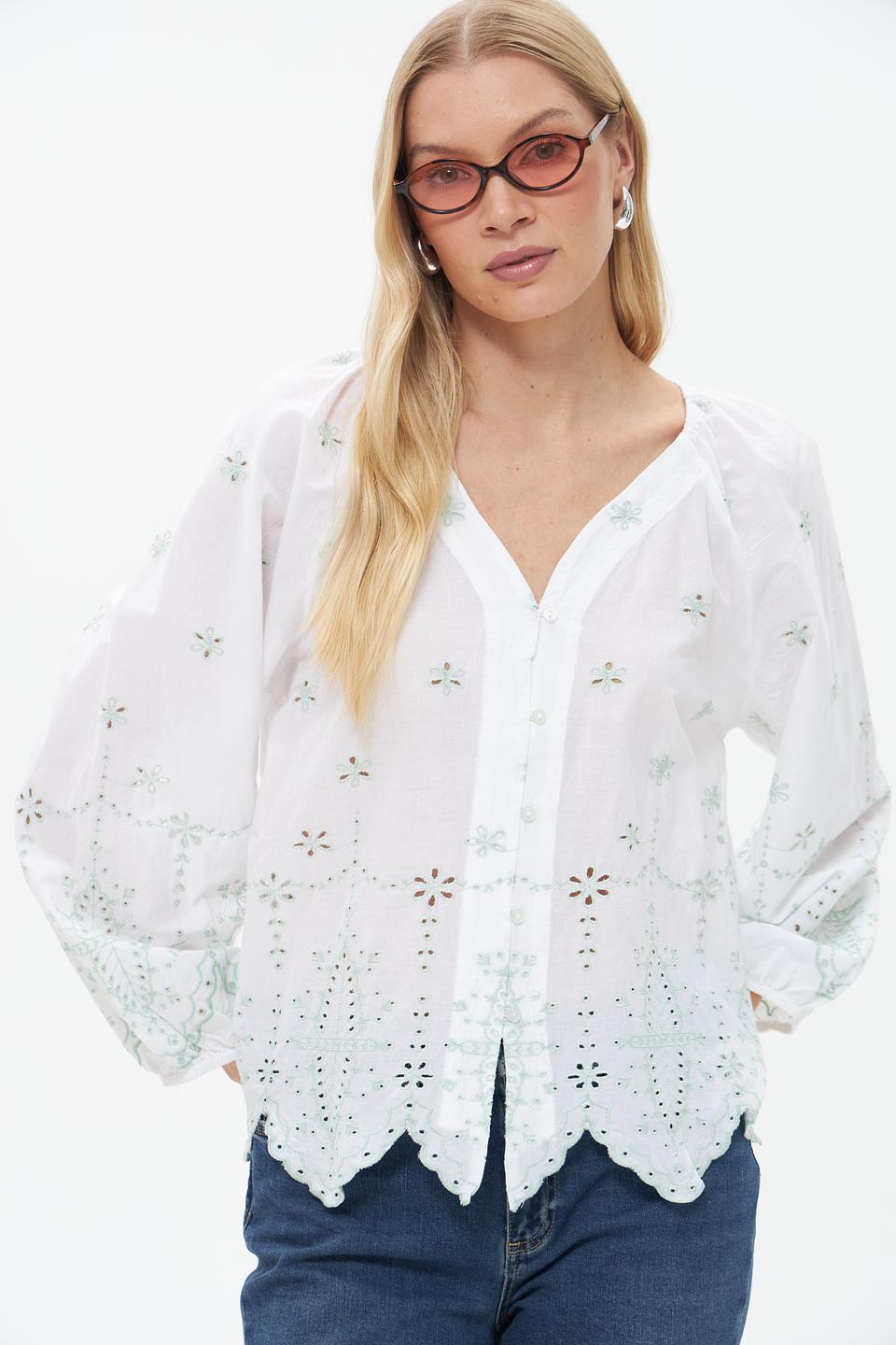 Блузка Broadway с вышивкой белый