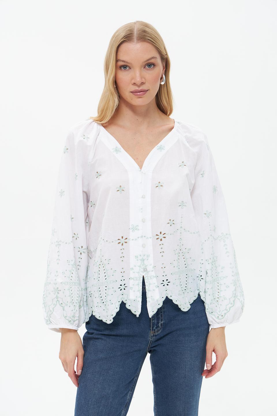 Блузка Broadway с вышивкой белый