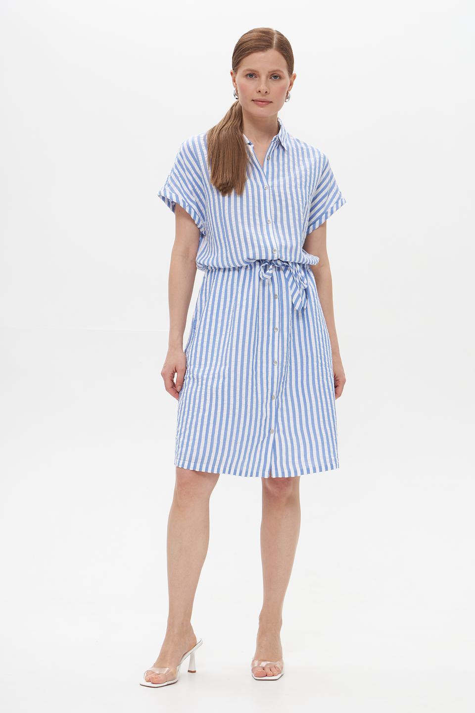 Платье Time Zone в полоску голубую