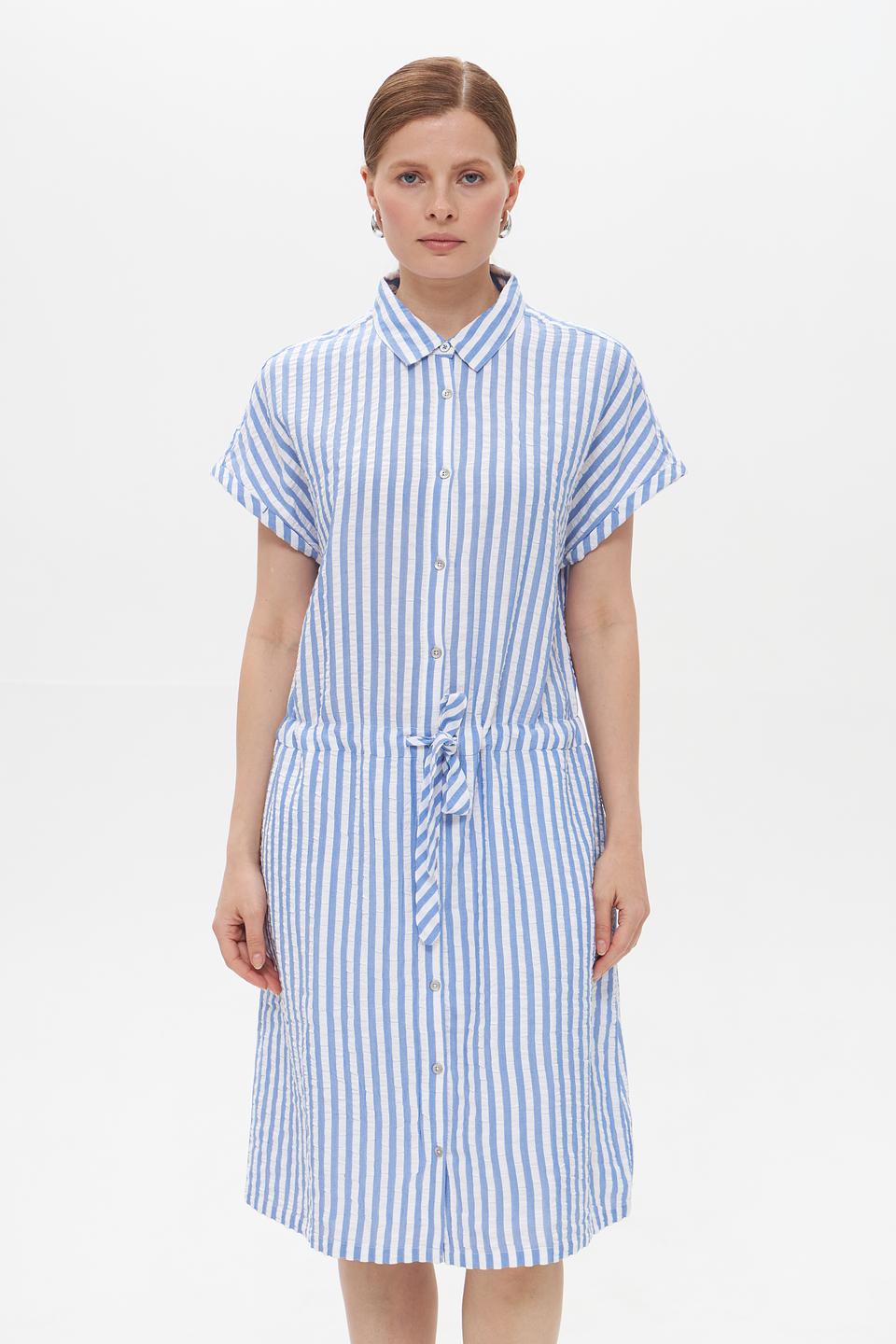 Платье Time Zone в полоску голубую