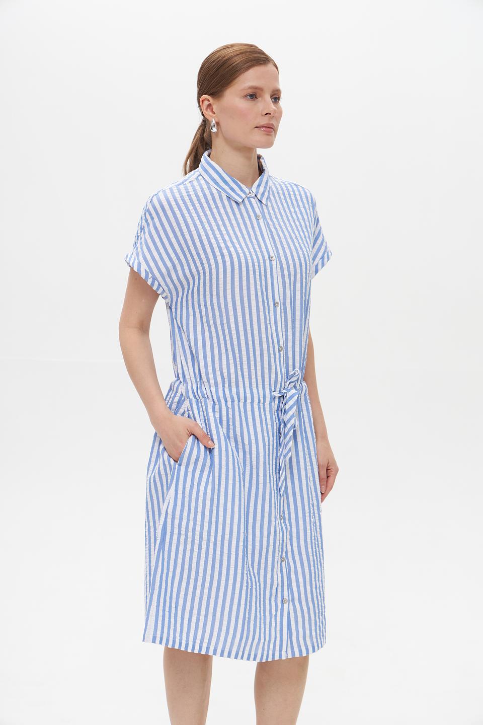 Платье Time Zone в полоску голубую