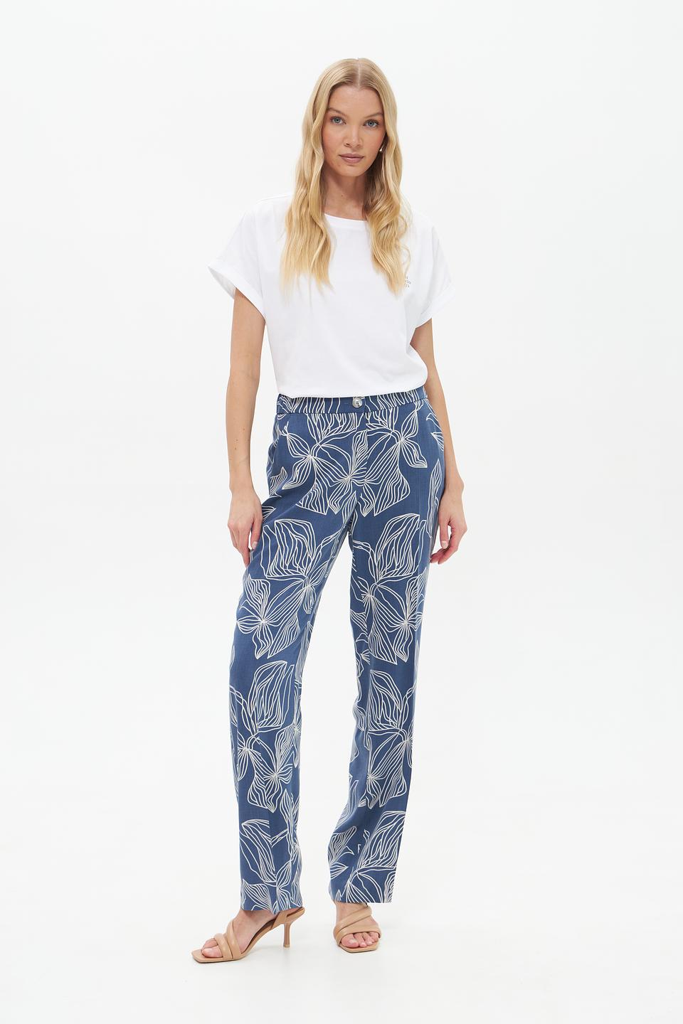 Брюки Toni collection с цветочным принтом