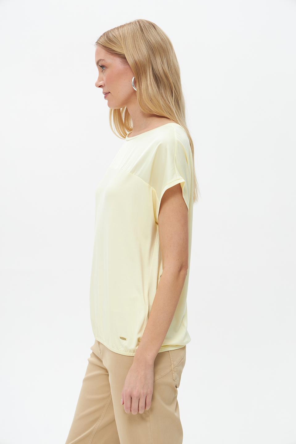 Блуза Betty and Co с коротким рукавом бледно-жёлтая