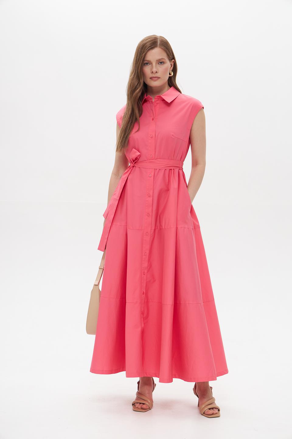 Платье Catnoir приталенное коралловое