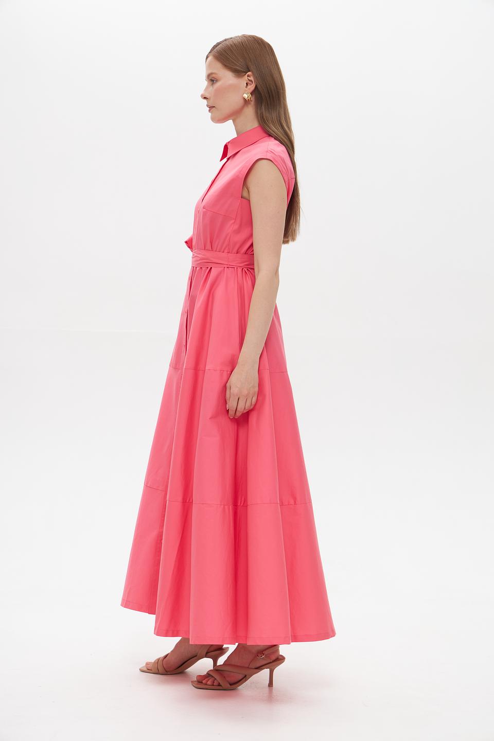 Платье Catnoir приталенное коралловое