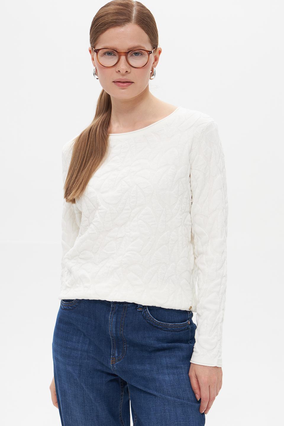 Пуловер Betty and Co стеганый молочный