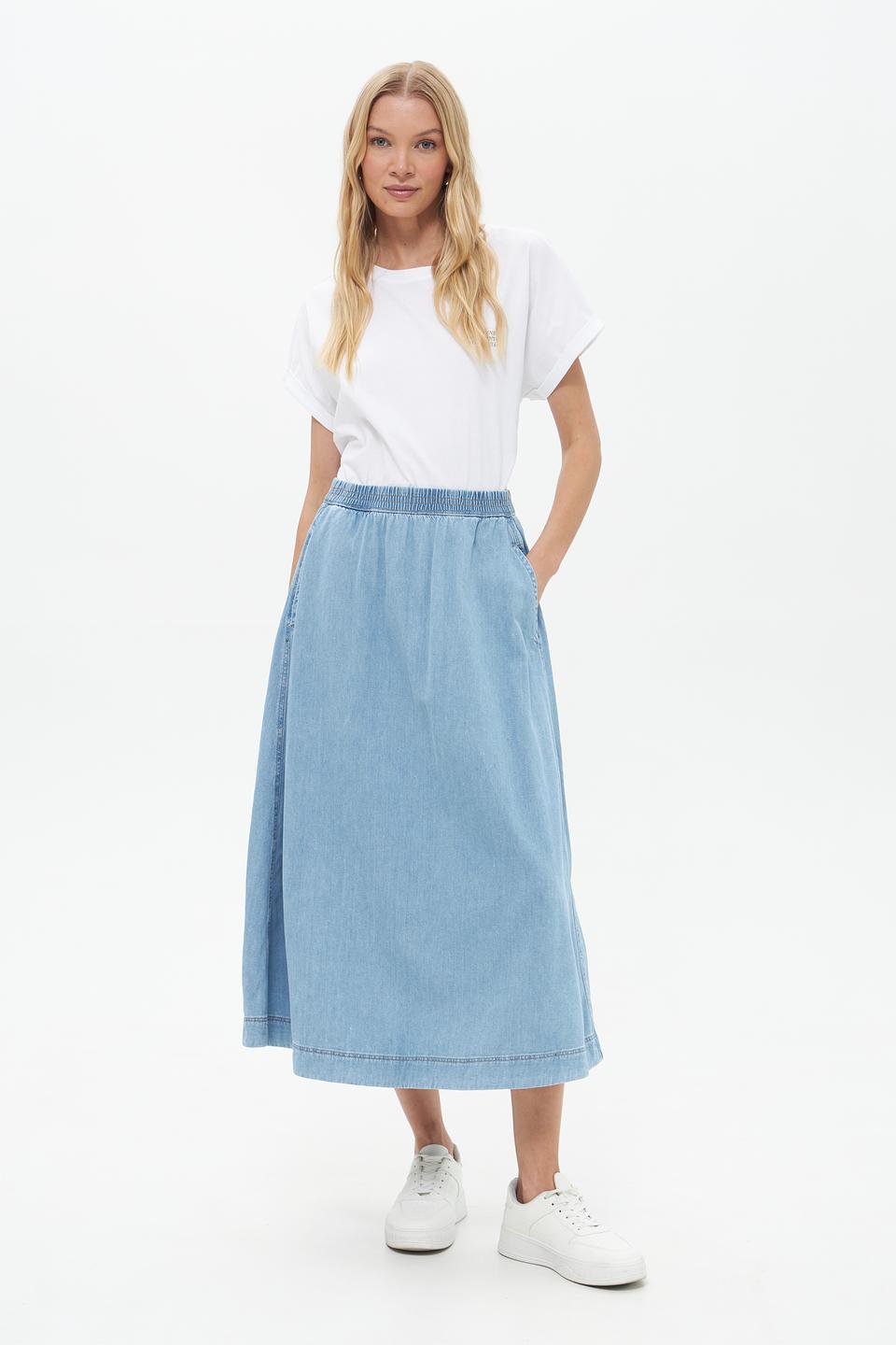 Юбка Paddocks деним светло-голубая