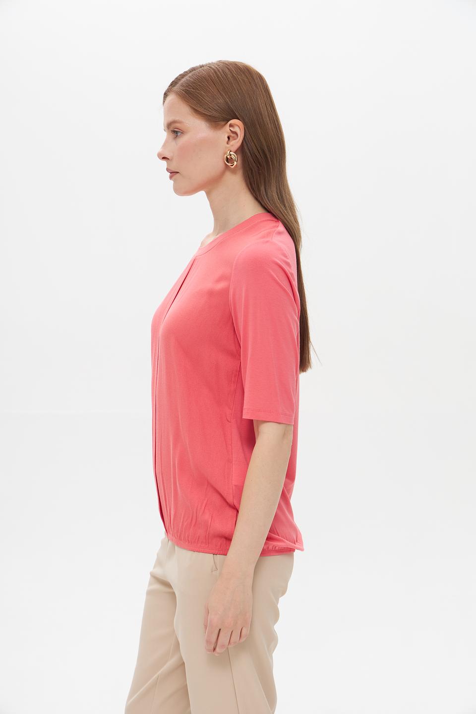 Блуза Lebek коралловая с защипами