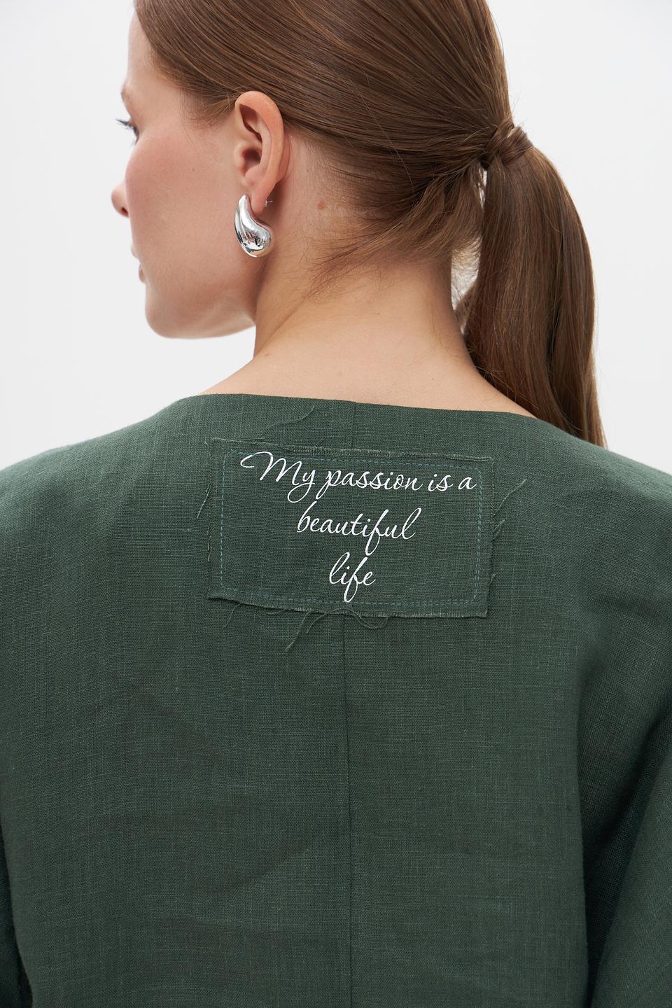 Блуза Electra style из льна, зеленый