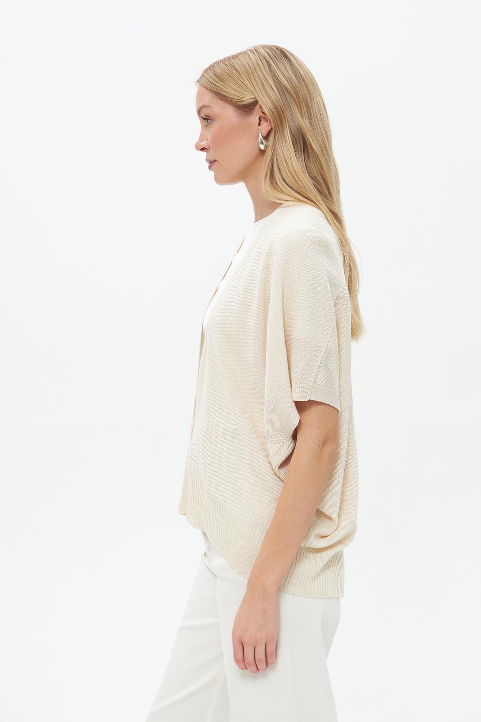Жакет Croche с коротким рукавом бежевый