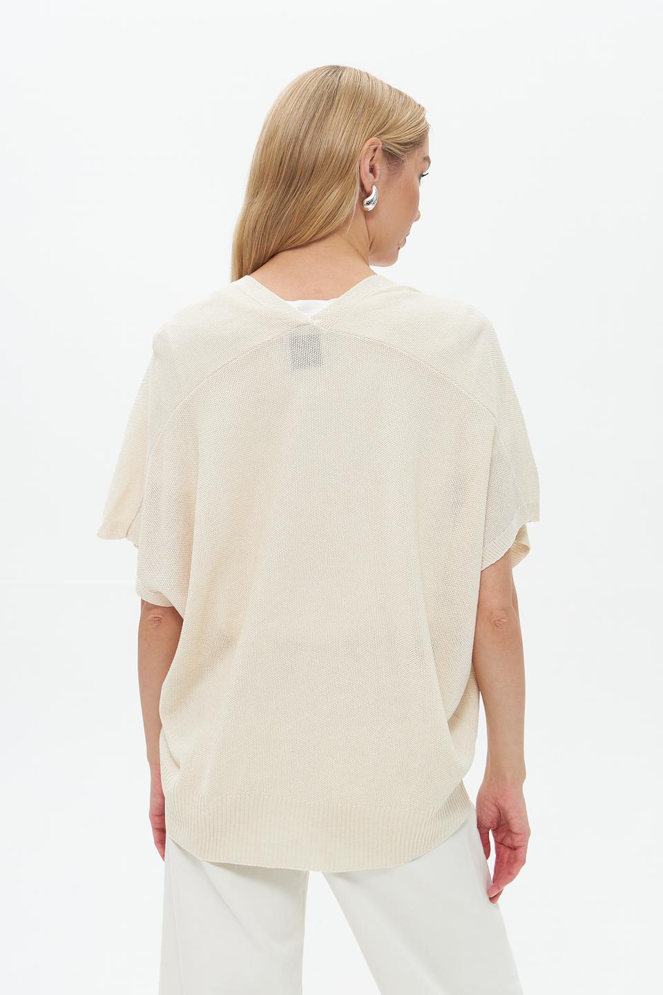 Жакет Croche с коротким рукавом бежевый