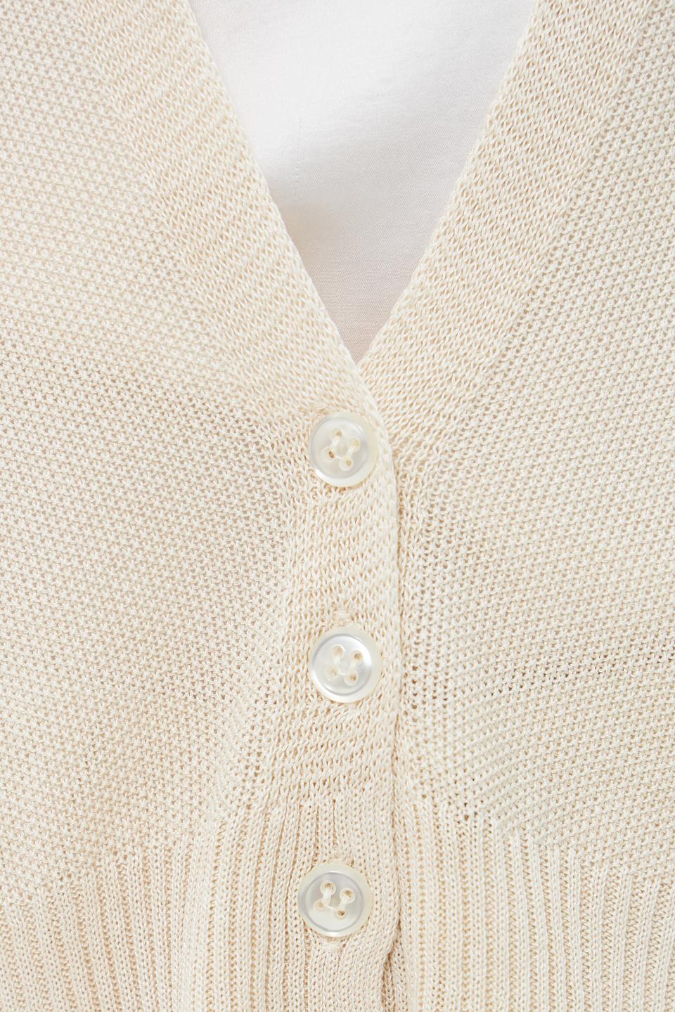 Жакет Croche с коротким рукавом бежевый