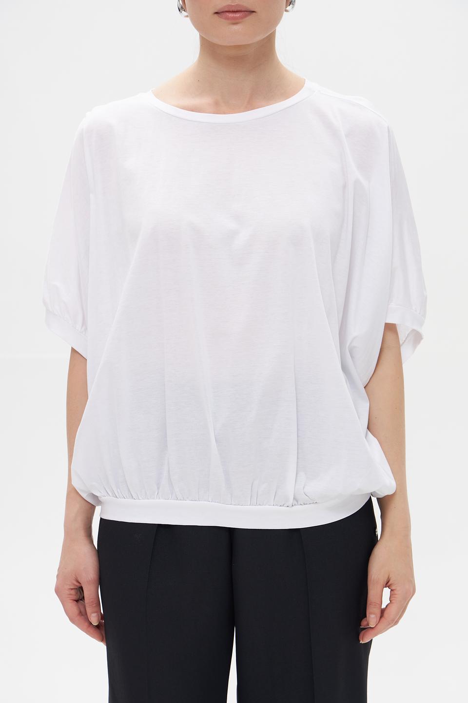 Футболка Croche женская белая с рукавом-фонариком