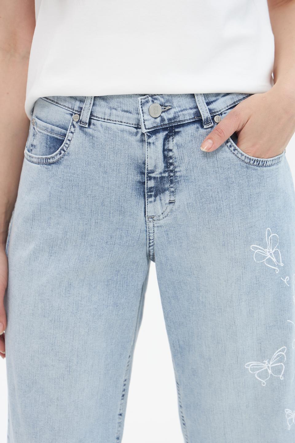 Джинсы Angels с вышивкой голубые