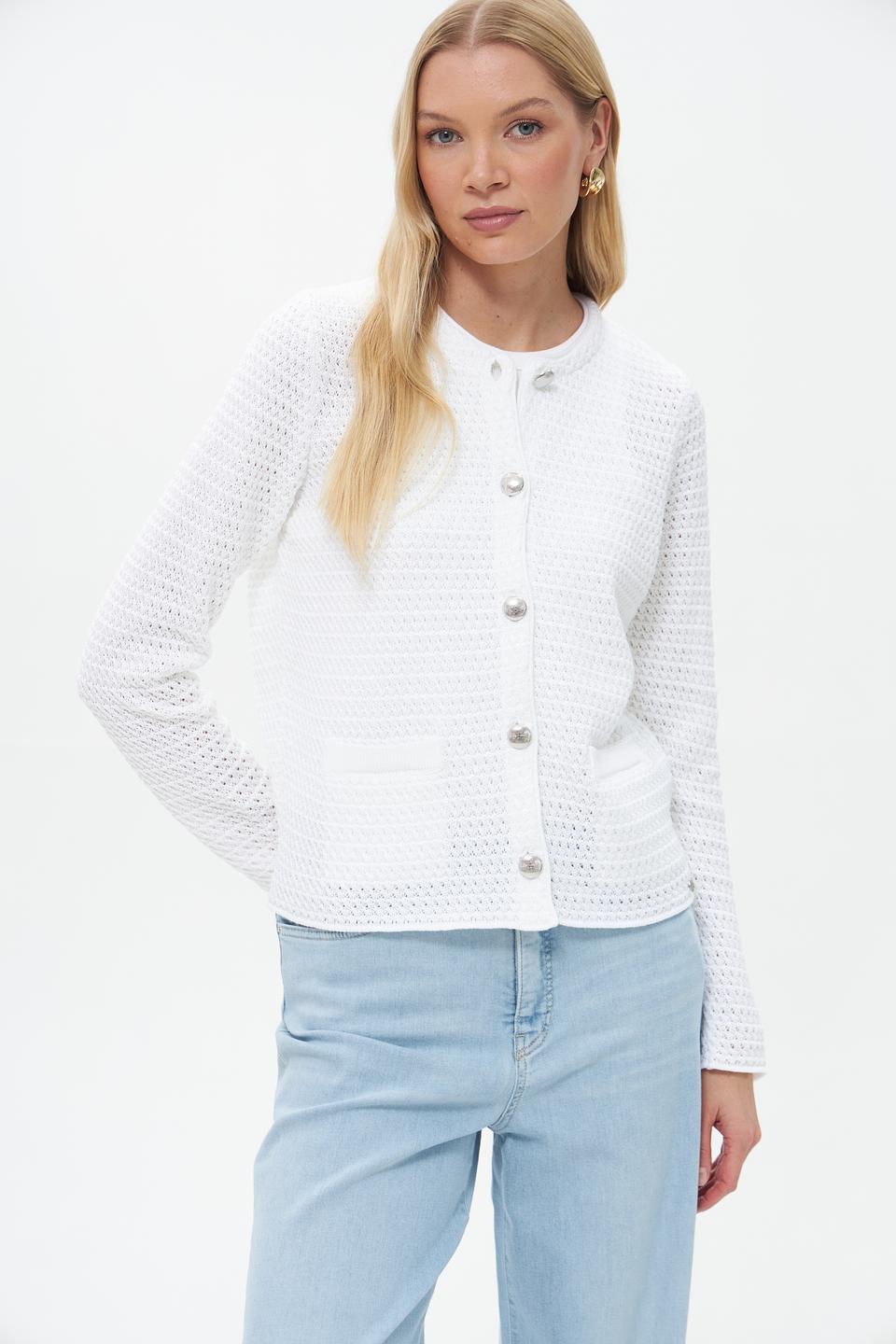 Жакет Gollehaug ажурный белый