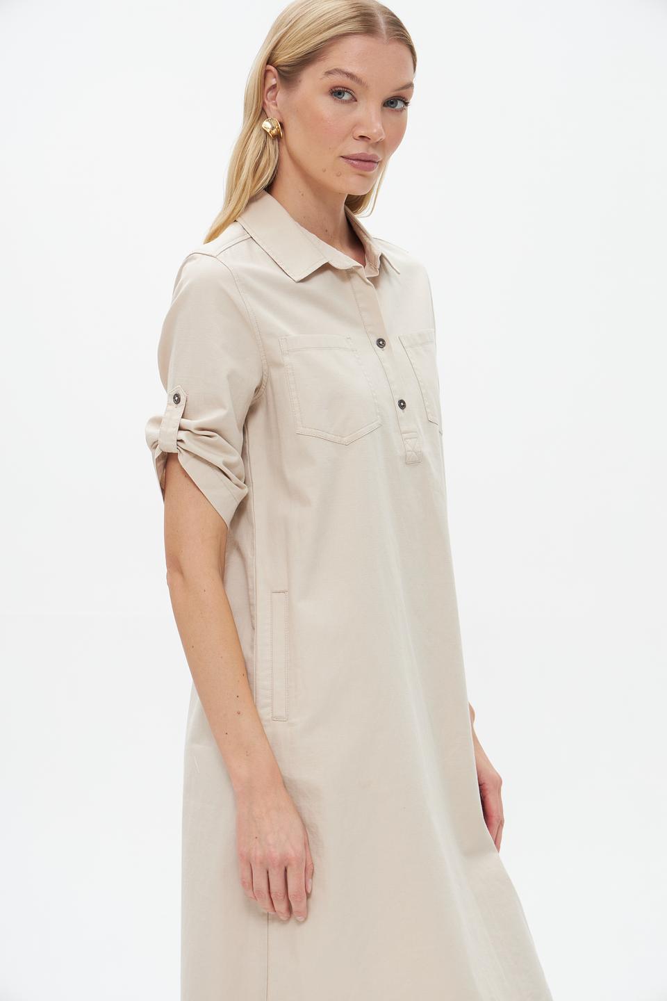 Платье Catnoir приталенное бежевое