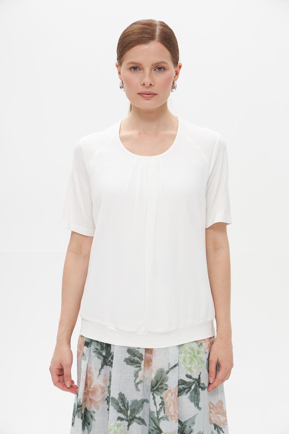 Блузка Frank Walder белая с драпировкой