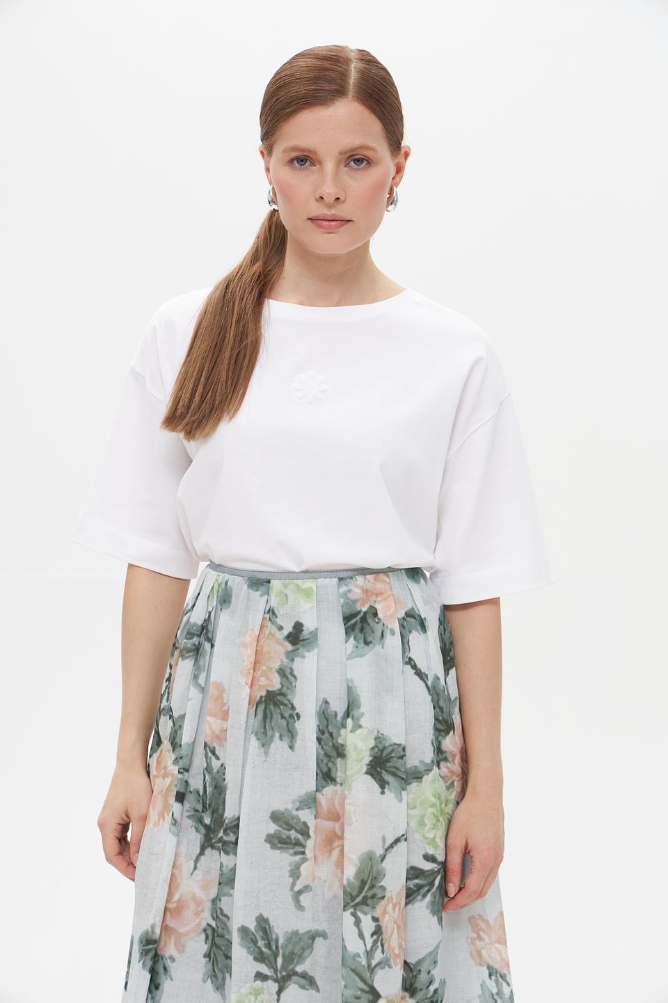 Футболка Luisa Cerano белая с вышивкой