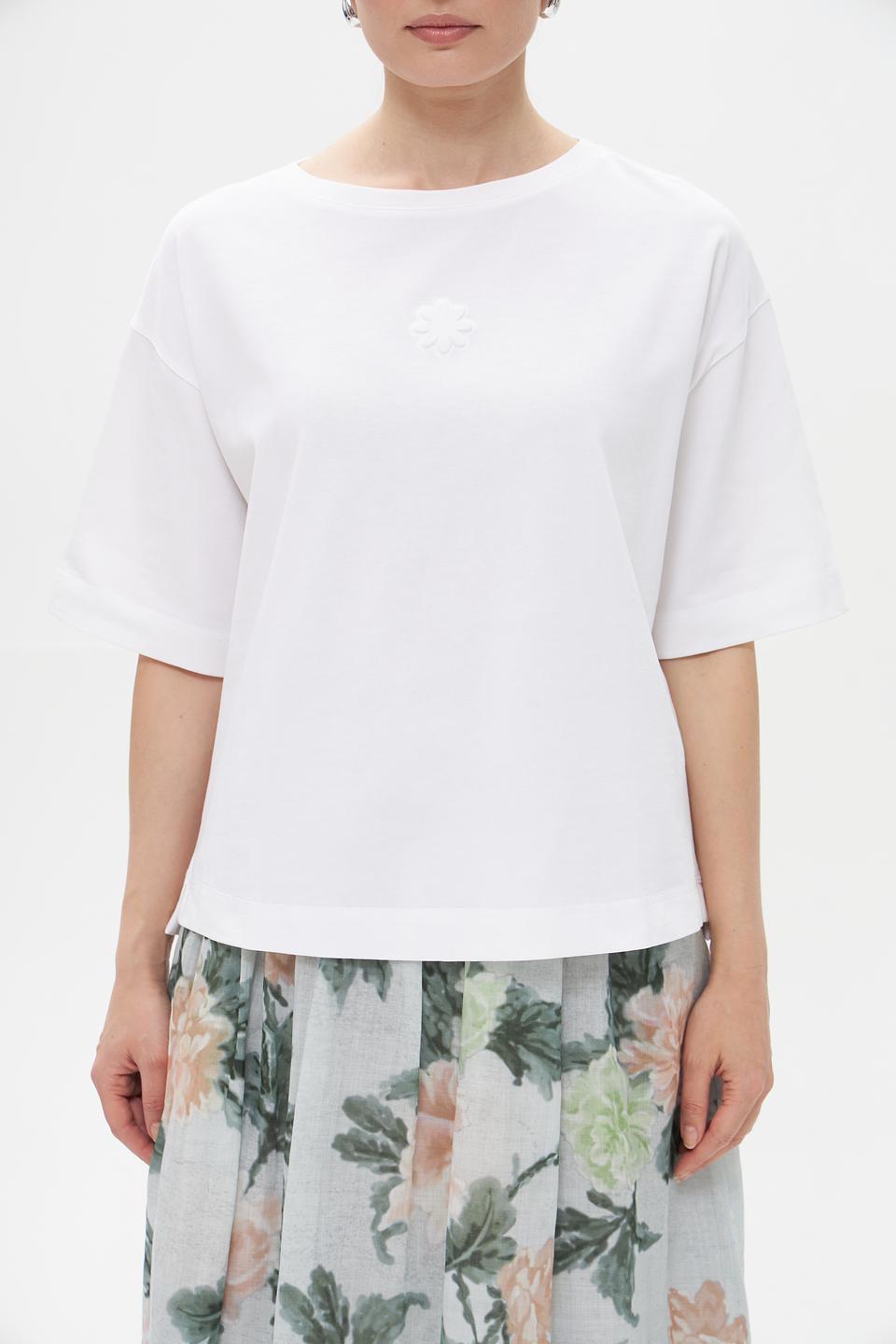 Футболка Luisa Cerano белая с вышивкой